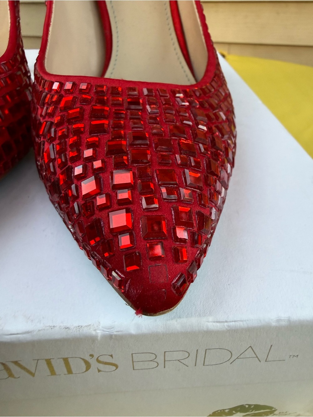 Betsey Johnson Red Beaded Pointed-Toe Pumps - Picture 2 of 9